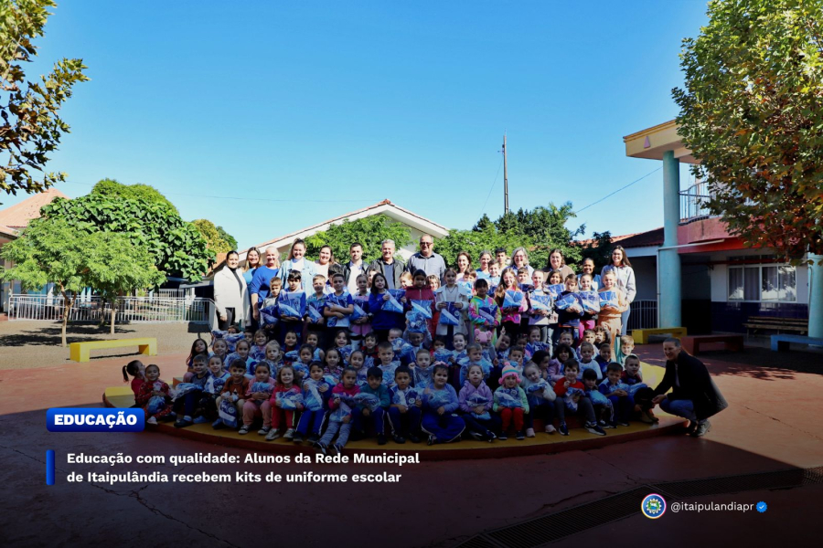 Alunos da Rede Municipal de Itaipulândia recebem kits de uniforme escolar