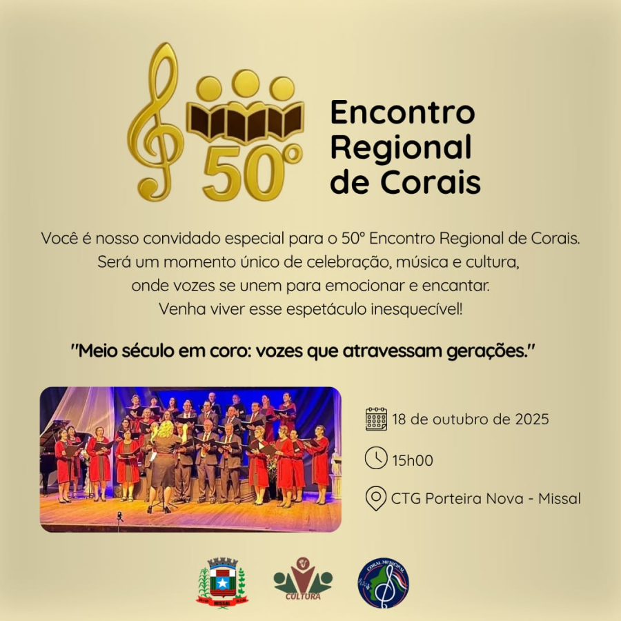 50º Encontro de Corais em Missal deve reunir cerca de 250 coralistas de toda a região