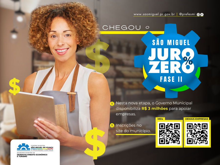 Governo Municipal disponibiliza R$ 3 milhões para o programa ‘São Miguel Juro Zero - Fase II’