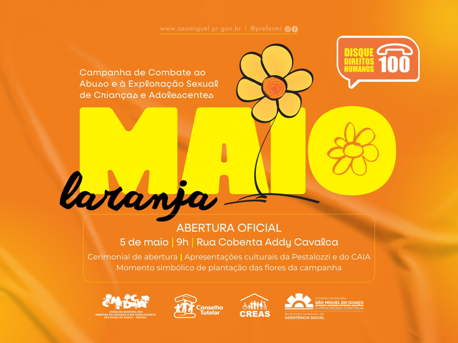 Governo Municipal promove Maio Laranja com ampla programação de combate à violência contra crianças e adolescentes