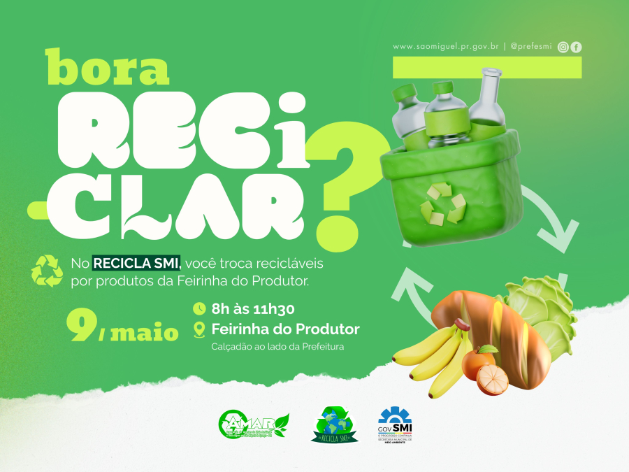 Campanha Recicla SMI de maio será realizada neste sábado (09)