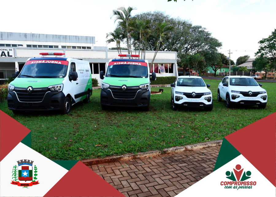 O Município recebeu 2 novas ambulâncias e 2 veículos, zero km.